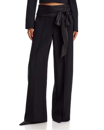 Cinq À Sept Cinq A Sept Romilly Tie Waist Wide Leg Pants In Black