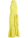 Cinq À Sept Cinq A Sept Crepe Rori Tie Waist Turtleneck Dress In Yellow