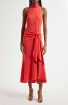 Cinq À Sept Lezlie Jersey Sleeveless Racerback Midi Dress In Cherry Lemon