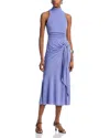 Cinq À Sept Cinq A Sept Rori Tie Waist High Neck Midi Dress - Exclusive In Lavender Violet