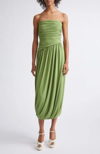 Cinq À Sept Rosine Ruched Midi Dress In Green