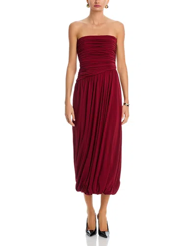 Cinq À Sept Cinq A Sept Rosine Strapless Midi Dress In Burgundy