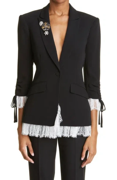 CINQ À SEPT CINQ À SEPT ROXIE LACE TRIM BLAZER