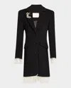 Cinq À Sept Roxie Lace-trim Coat In Black Ivory