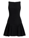 Cinq À Sept Royce Button-front Ruffled Dress In Black