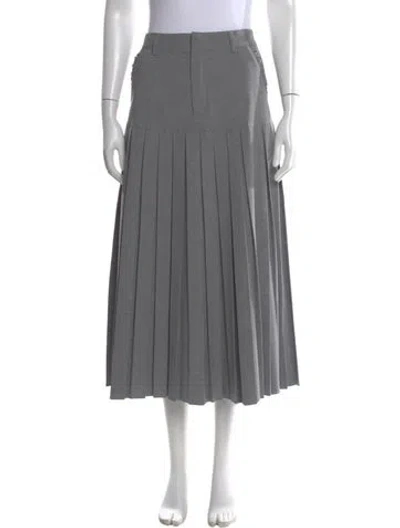 Pre-owned Cinq À Sept Ruffle Embellishment Knee-length Skirt In Gray