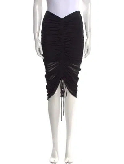 Pre-owned Cinq À Sept Ruffle Embellishment Midi Length Skirt In Black
