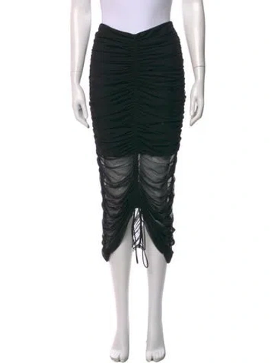 Pre-owned Cinq À Sept Ruffle Embellishment Midi Length Skirt In Black