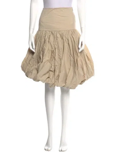 Pre-owned Cinq À Sept Ruffle Embellishment Midi Length Skirt W/ Tags In Neutral