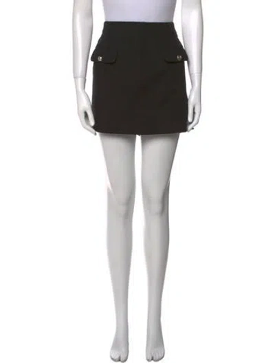 Pre-owned Cinq À Sept Ruffle Embellishment Mini Skirt In Black
