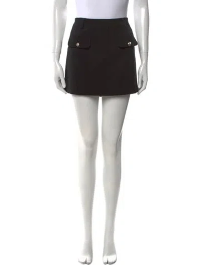 Pre-owned Cinq À Sept Ruffle Embellishment Mini Skirt In Black