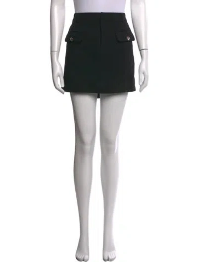 Pre-owned Cinq À Sept Ruffle Embellishment Mini Skirt In Black