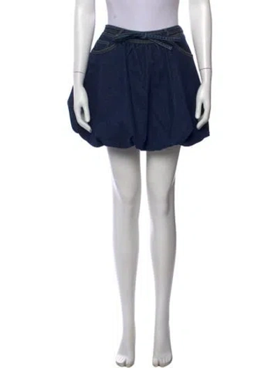 Pre-owned Cinq À Sept Ruffle Embellishment Mini Skirt W/ Tags In Blue