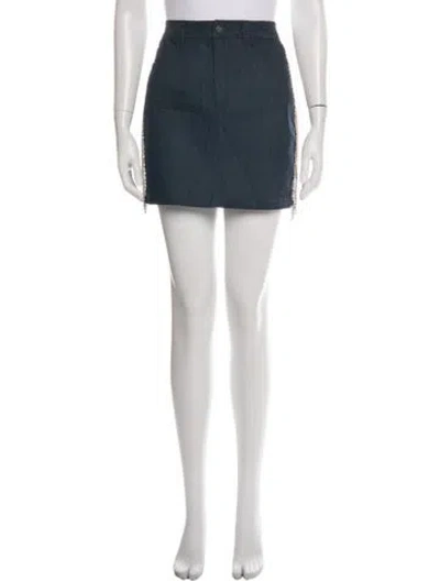 Pre-owned Cinq À Sept Ruffle Embellishment Mini Skirt W/ Tags In Blue