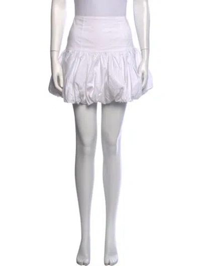 Pre-owned Cinq À Sept Ruffle Embellishment Mini Skirt In White