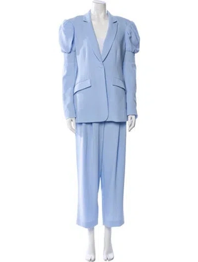 Pre-owned Cinq À Sept Ruffle Embellishment Pantsuit In Blue