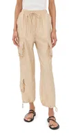 Cinq À Sept Nitsan Tie-cuff Cargo Pants In Khaki