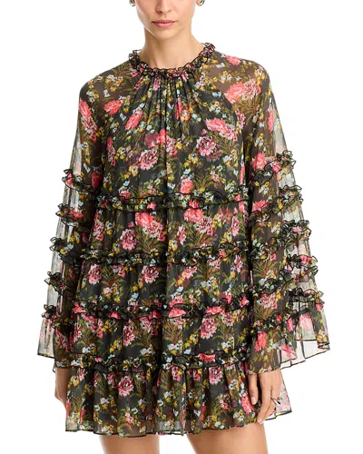 Cinq À Sept Cinq A Sept Ruffled Shift Dress In Lavastone Multi