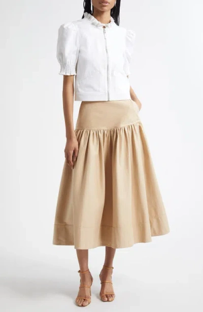 Cinq À Sept Ryan Brushed Twill Midi Skirt