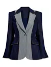 Cinq À Sept Sallie Contrast-panel Denim Jacket In Blue