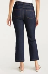 Cinq À Sept Sallie Fringe Trim Flare Crop Jeans In Indigo