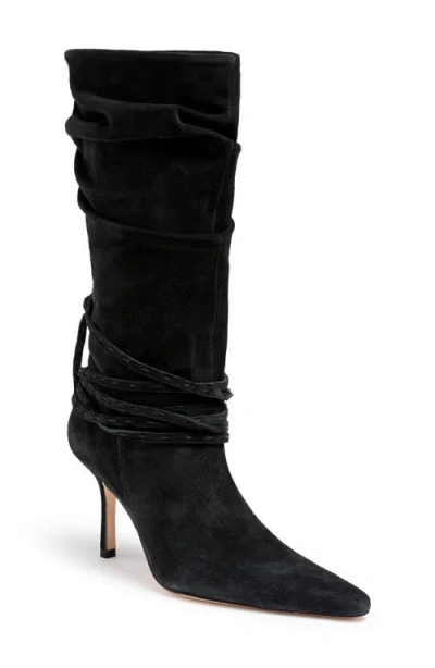 Cinq À Sept Samina Ruched Knee High Boot In Black