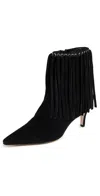 Cinq À Sept Sammy Fringe Ankle Boots Black In Black