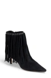 Cinq À Sept Sammy Fringe Bootie In Black