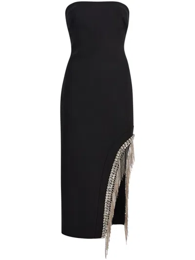 Cinq À Sept Rhinestone Fringe Sammy Dress In Black In Schwarz