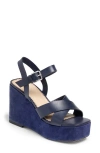 Cinq À Sept Sasha Platform Wedge Ankle Strap Sandal In Blue