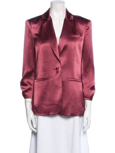 Pre-owned Cinq À Sept Satin Blazer In Pink