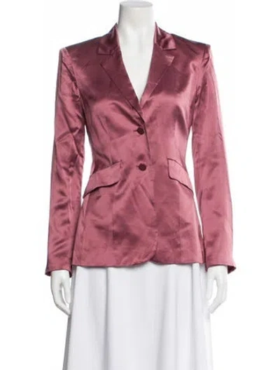 Pre-owned Cinq À Sept Satin Blazer In Pink