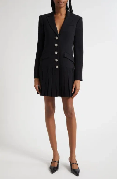 Cinq À Sept Saule Pleated Blazer Dress In Black