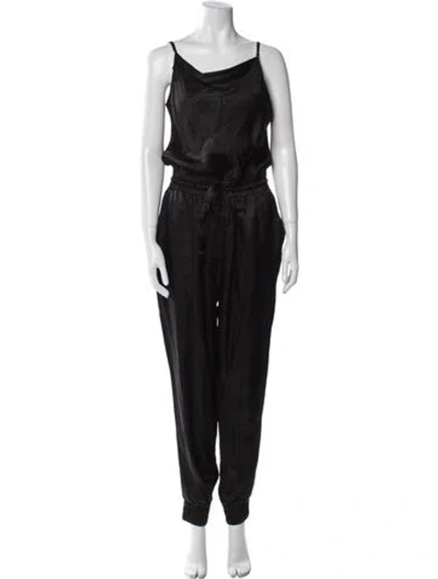 Pre-owned Cinq À Sept Scoop Neck Jumpsuit In Black