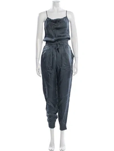 Pre-owned Cinq À Sept Scoop Neck Jumpsuit In Blue
