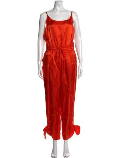 Pre-owned Cinq À Sept Scoop Neck Jumpsuit In Orange