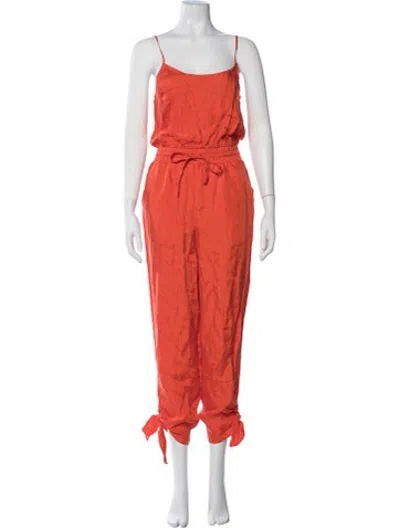 Pre-owned Cinq À Sept Scoop Neck Jumpsuit In Orange