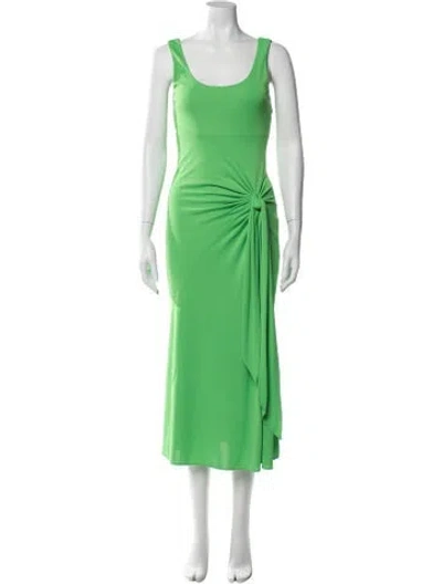 Pre-owned Cinq À Sept Scoop Neck Long Dress In Green
