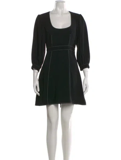 Pre-owned Cinq À Sept Scoop Neck Mini Dress In Black
