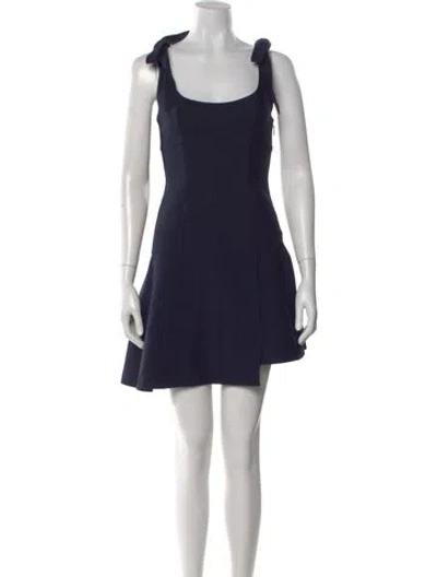 Pre-owned Cinq À Sept Scoop Neck Mini Dress In Blue