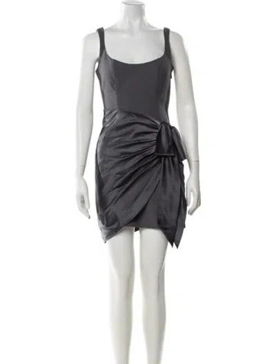 Pre-owned Cinq À Sept Scoop Neck Mini Dress In Gray