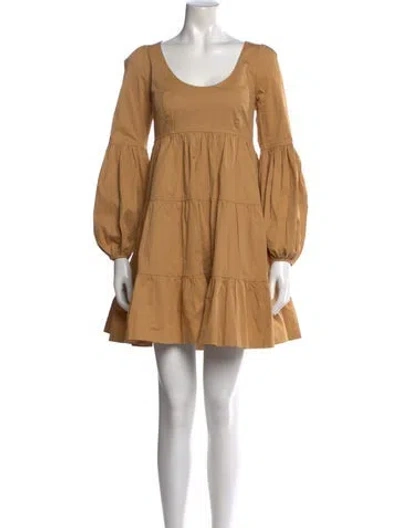 Pre-owned Cinq À Sept Scoop Neck Mini Dress In Neutral