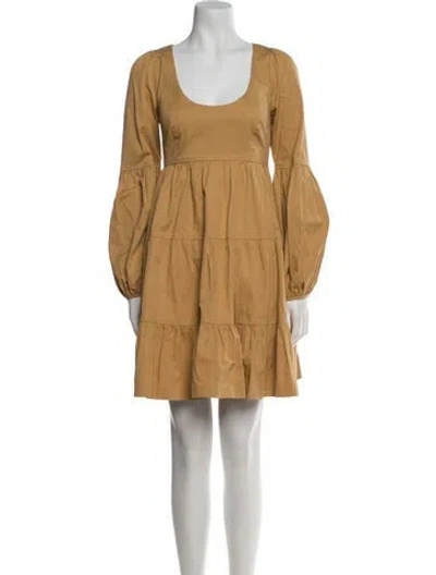 Pre-owned Cinq À Sept Scoop Neck Mini Dress In Neutral
