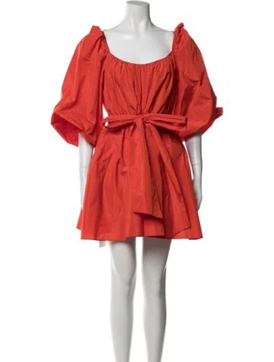 Pre-owned Cinq À Sept Scoop Neck Mini Dress In Orange