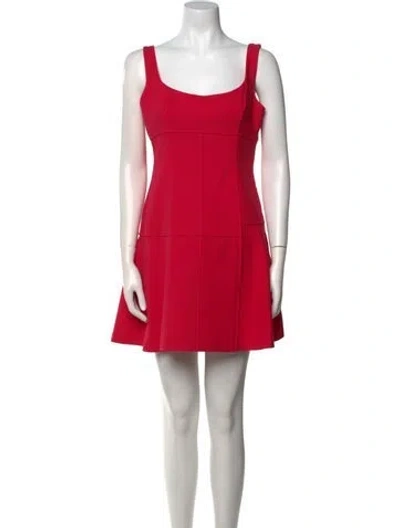 Pre-owned Cinq À Sept Scoop Neck Mini Dress In Red