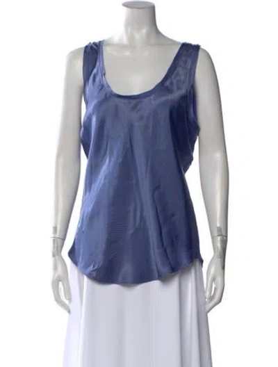 Pre-owned Cinq À Sept Scoop Neck Sleeveless Top In Blue
