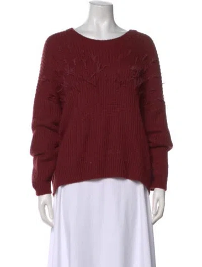 Pre-owned Cinq À Sept Scoop Neck Sweater In Burgundy