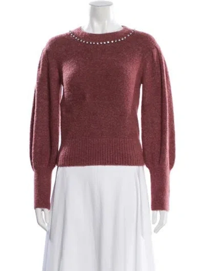 Pre-owned Cinq À Sept Scoop Neck Sweater In Burgundy