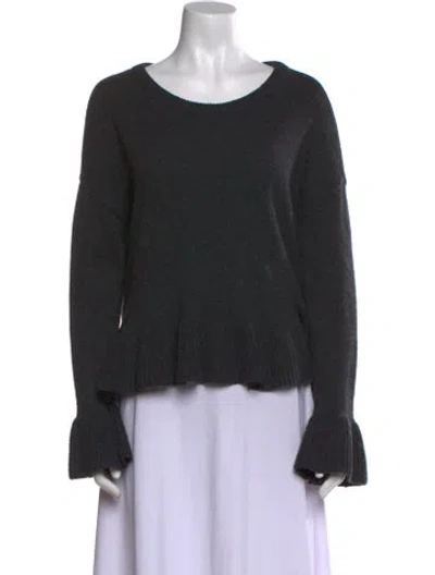 Pre-owned Cinq À Sept Scoop Neck Sweater In Gray