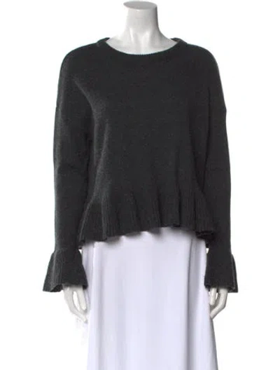 Pre-owned Cinq À Sept Scoop Neck Sweater In Gray